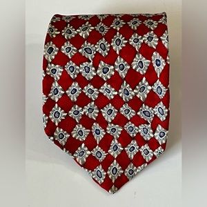 Robert Talbott The Boardroom Finest Silk Men’s Tie Red Multicolor Geometric USA